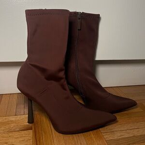 Chocolate brown sock booties